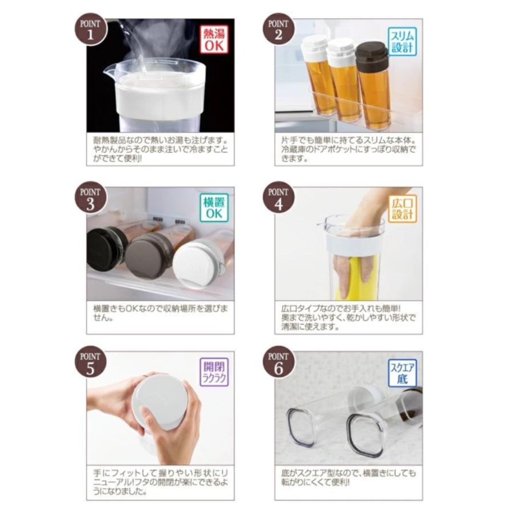 可橫放耐熱冷水壺 | 1.1L | 綠色 | TAKEYA | 日本製 | TY-141393